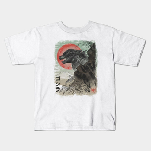 Remera Blanca Godzilla Bichos A19