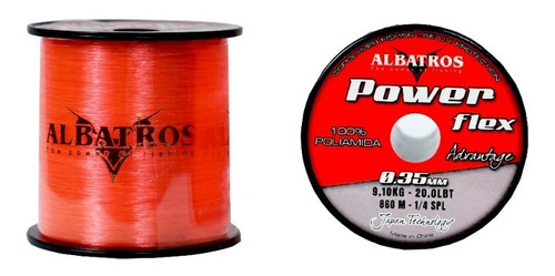 Bobina De Nylon Power Flex 1/4lbs Naranja 0.70mm X 260m 