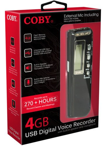 Coby Cvr-20 Usb Grabadora Voz Digital Microfono Integrado