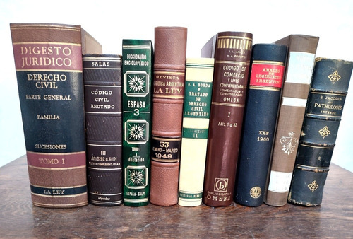 10 Libros Antiguos Decoración Vintage Jurídicos Colección