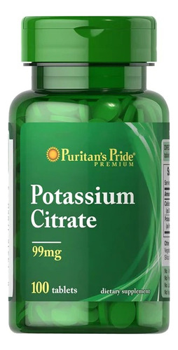 Puritan´s Pride Citrato De Potasio 99 Mg Con 100 Tabletas Sabor Sin Sabor