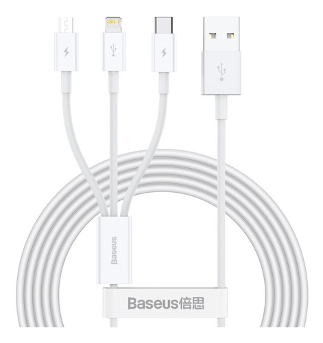 Cable 3en1 Usb-a / Micro Usb + Usb-c + Lightning  / Baseus