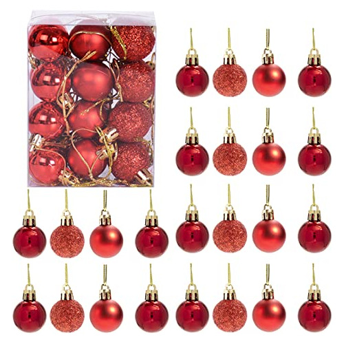 Conjunto De 24 Mini Bolas De Navidad Irrompibles Decora...