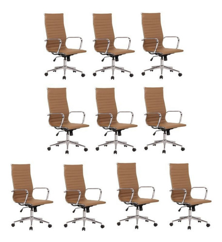Conjunto 10 Cadeiras De Escritório Presidente Gjwt