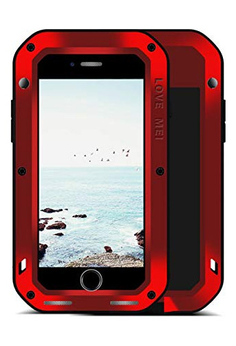 Love Mei iPhone 8/7 Plus Aluminium Metal Case, Gorilla Glass