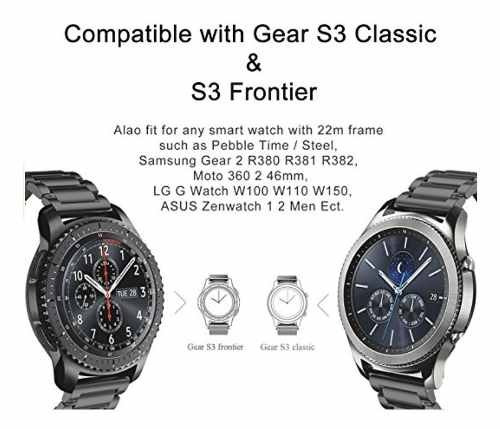 Imagem 4 de 5 de Pulseira Em Aço Inoxidável P/ Samsung Galaxy Gear S3 - Preta