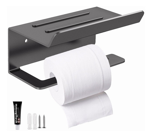 Porta Rollo De Acero Inoxidable Soporte De Papel Sanitarios Negro