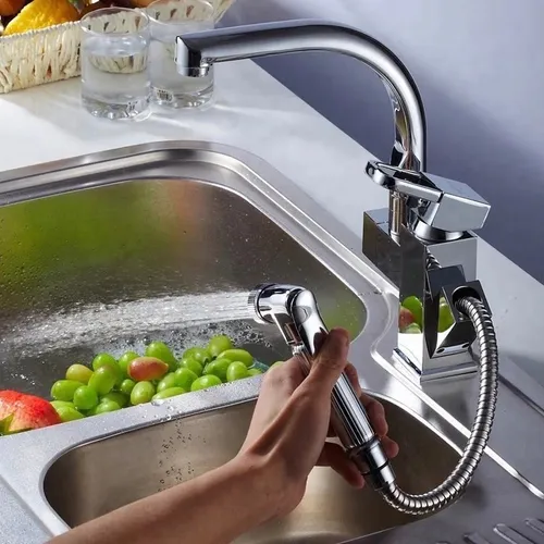 Griferia Cocina Canilla Monocomando Duchador Extensible