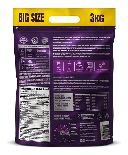 Imagen 2 de 5 de Proteina Best Whey Xtrenght Bolsa X 3 Kg - 100 Medidas