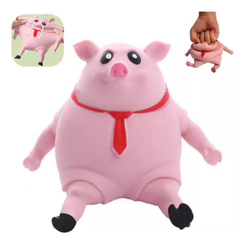 Juguete De Cerdo Antiestres Indestructible Suave Estirable Rosa