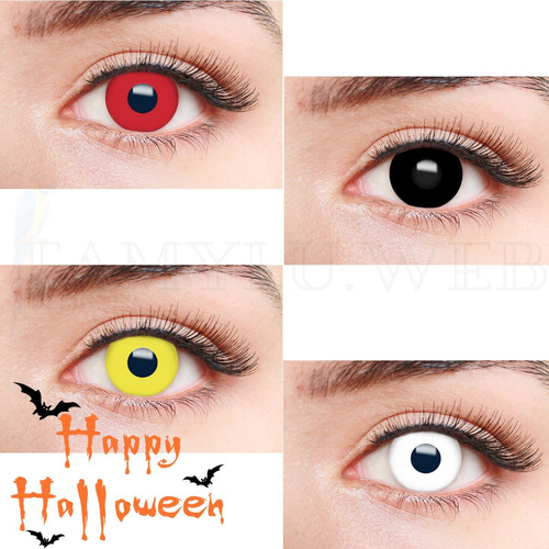 Lentes De Contato Preta Fantasy Halloween Natural Vision