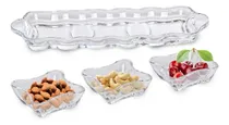 Comprar Petisqueira Bandeja Vidro Potiche Cu002F 4pç Decorativa Petiscos