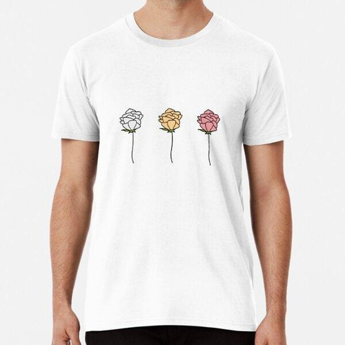 Remera Conjunto De Tres Flores - Rosa (ish) Algodon Premium 