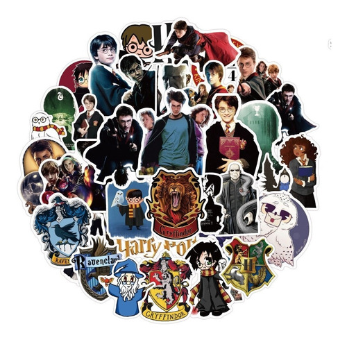 Set 50 Stickers Calcomanias Harry Potter 3 
