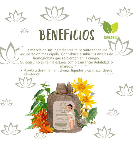 Té Orgánico Post-operatorio Cirugia Con Colageno Desinflama