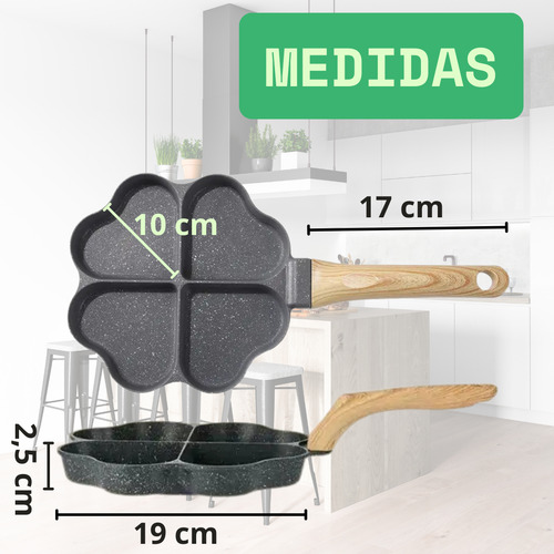 Sartén 4 En 1 Roca Volcánica Acero Antiadherente Inducción Corazones