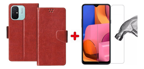 Protector Flip Tipo Agenda Libro Xiaomi Redmi A1 + Vidrio 9h