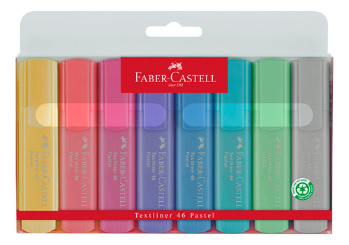 Resaltador Faber Castell Pastel Textliner X 8 Uds