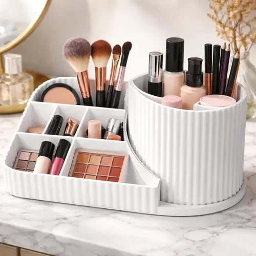 Organizador Produtos De Skincare Penteadeira Giratório Clean