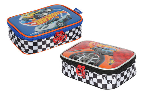 Estojo 100 Lápis Hot Wheels Compacto Com Elásticos Luxcel Cor Preto Ei41504