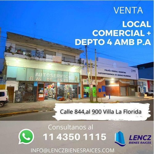 Imagen 2 de 23 de Venta Excelente Local Comercial + Depto 4 Amb C/terraza En Planta Alta