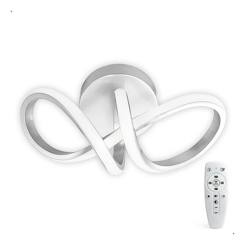 Plafon Lustre Led Infinito Teto Spot Luminária Mesa Cozinha Sala 34cm Dimmer 3 Tons Quente Frio Natural Amsterdã Branco Casa Attract 4x4sc