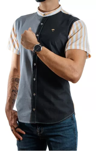 Camisa Hombre Casual Slim Fit Blanca Texturizada - Moon & Rain