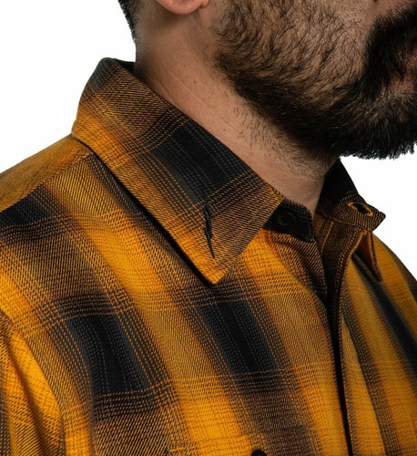 Imagem 4 de 5 de Camisa Bolt Flannel Amarelo & Preto