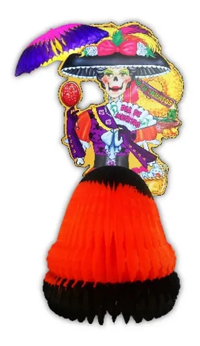 Decoración Papel Picado Muertos Catrina C/sombrilla #4 20pz Decoración Papel Picado Muertos Catrina C/sombrilla #4 20pz