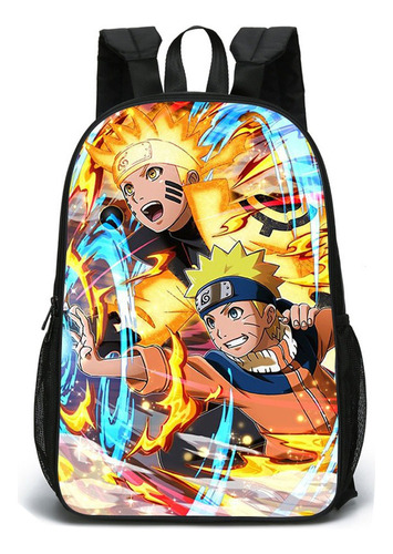 Naruto Doble Cara Mochila Escolar Portátil Viaje Bolsa #06