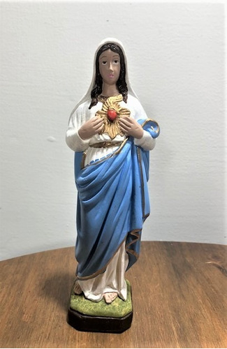 Imagem 1 de 7 de Kit Com 3 Sagrado Coração De Maria De Gesso 20cm