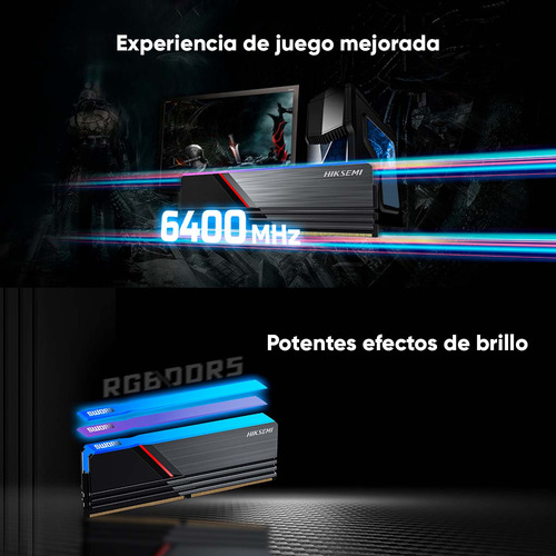 Hiksemi by Hikvision Módulo De Memoria Ram 16 Gb Ddr5 A 6400 Mhz Con Iluminación Rgb Para Equipo De Rack O Escritorio Udimm