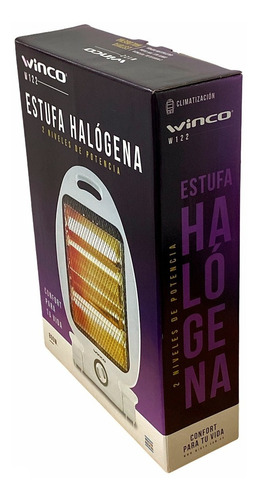 Estufa Halogena Winco W-122  Calefaccion Rapida 2 Pot. 800w