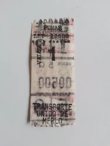Boleto Colectivo Capicua 00500 Serie 5 Q Transp Unido Merlo (Usado)