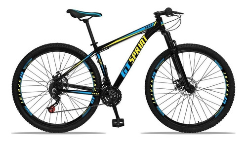 Bicicleta  de passeio GT Sprint MX1 alumínio suspensão aro 29 15" 21v freios de disco mecânico cor azul/amarelo