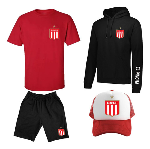 Combo Estudiantes La Plata - Buzo - Remera - Bermuda - Gorra