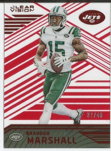 2016 Clear Vision Brandon Marshall Red /49 Wr Jets