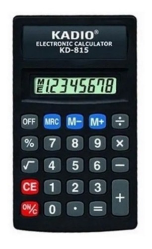 Calculadora Kadio Kd-815 8 Dígitos Portable Bolsillo + Pila Color Negro