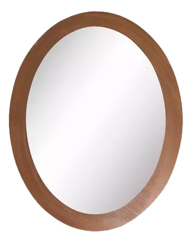 Espelho Oval Com Moldura Multiuso 31x40 Mdf Madeira Decorada Cor da moldura MARROM RÚSTICO