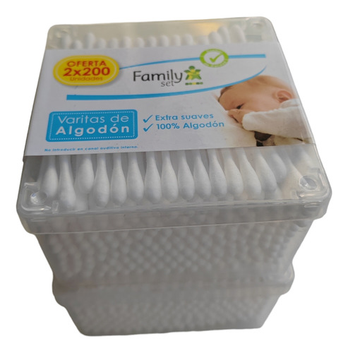 Cotonitos De Algodón Con Varita De Algodon 200 Und