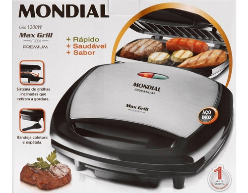 Grill Mondial Max Grill G 07 1200w - Placa Antiaderente 220v