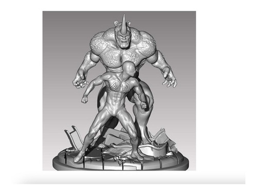 Archivo Stl Rhino Vs Spiderman Diorama Impresoras 3d M020