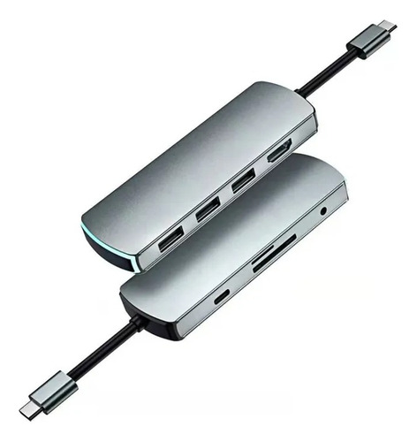 Hub Usb Basix Blue Pro 3.0/usb-c/3.1 Hdmi 5gbps. Cor Prateado