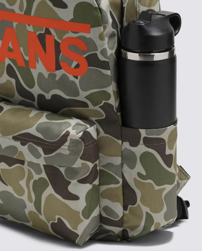 Mochila Vans Old Skool Grom Camo Escolar Portalaptop Color Verde Musgo Diseño De La Tela Camuflado