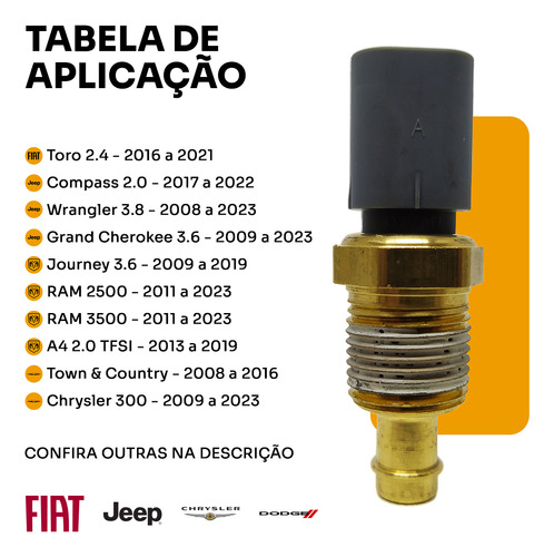 Sensor Temperatura Água Óleo Dodge Journey 3.6 V6 05149077ab