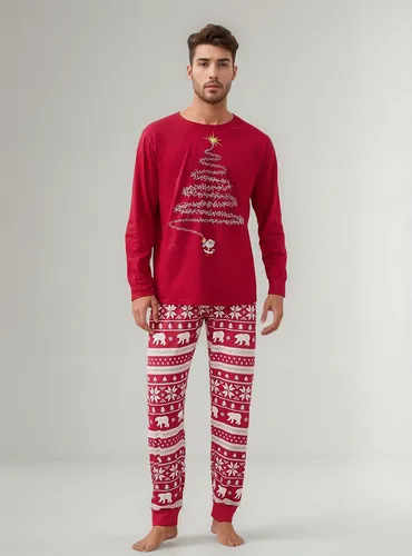 Conjunto De Pijamas Navidad Juego Para Familiares Y Parejas