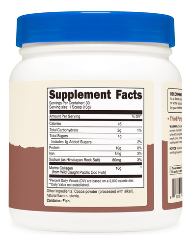 Colágeno Marino Nutricost (sabor A Chocolate) 30 Porciones -