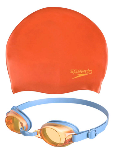 Goggles de natación transparente Speedo Jet para sin género color naranja/azul
