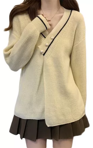 Sueter Mujer Moda Tejido Sweater Dama Abierto Abrigo Ligero