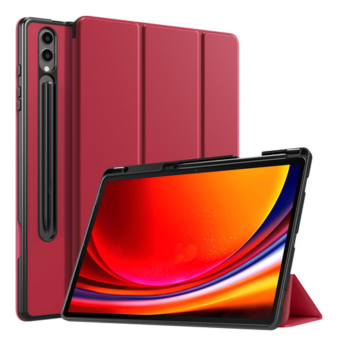 Funda Para Samsung Galaxy Tab S9+ Plus Soporte Plegable Rojo